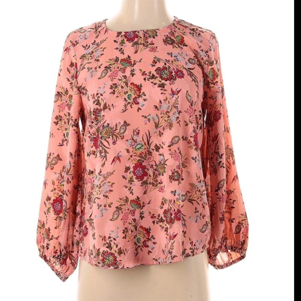 Loft paisley floral long sleeve blouse